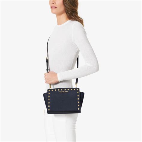 michael kors selma leather stud crossbody|Selma Medium Two.